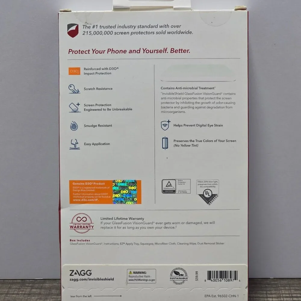 Zagg Invisible Shield GlassFusion Screen Protector Samsung S21+ - Picture 2 of 2
